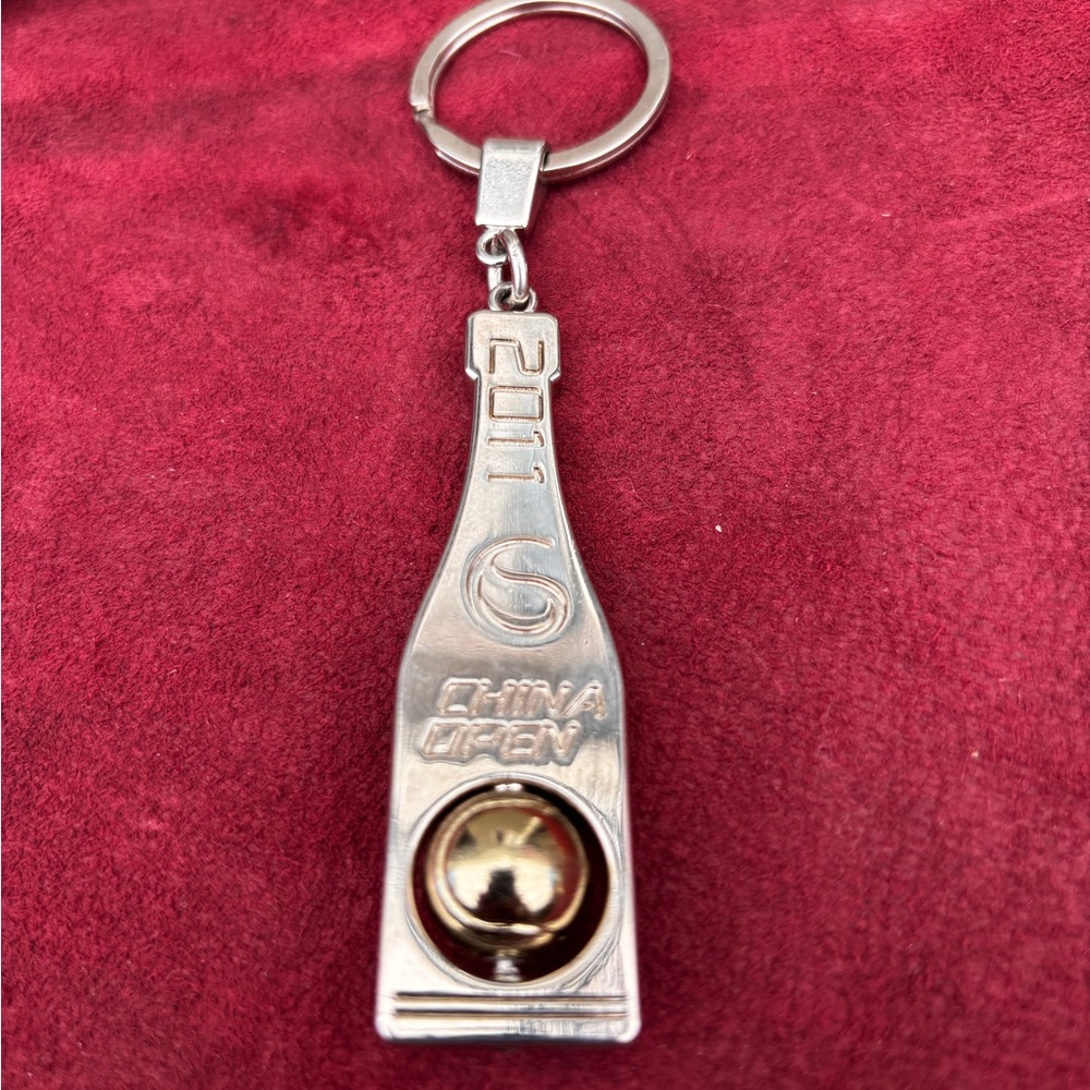 2011 China Open Silver Keychain with Gold Ball Accent